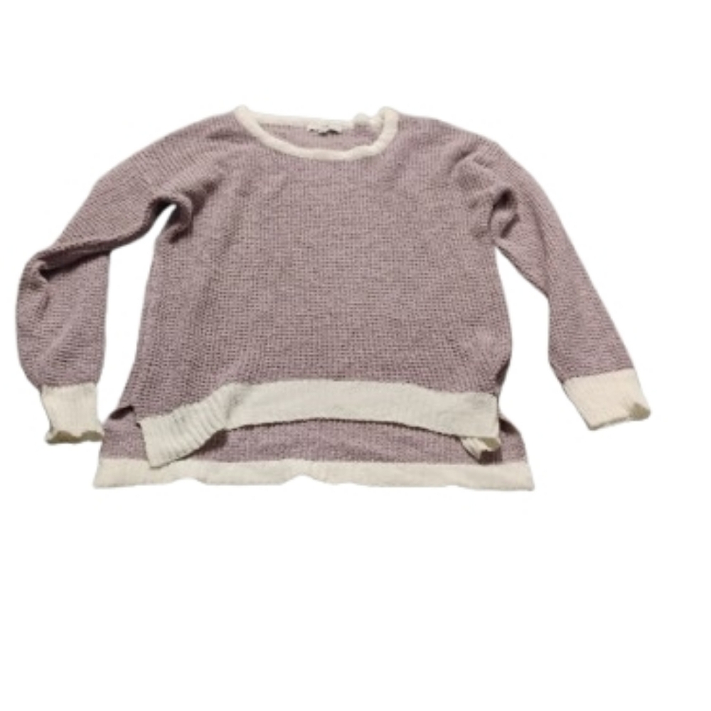 Fate Womens Purple White Accent Crewneck Sweater Sz S